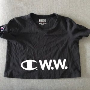 Champion cropped shirt.